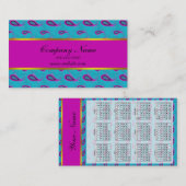 Peacock en Magenta Paisley Patroon Visitekaartje (Voorkant / Achterkant)