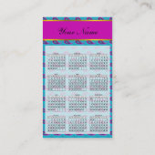 Peacock en Magenta Paisley Patroon Visitekaartje (Achterkant)