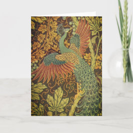 Peacock en oakleaf floral Victoriaans jacquard Kaart