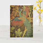 Peacock en oakleaf floral Victoriaans jacquard Kaart (Gele Bloem)