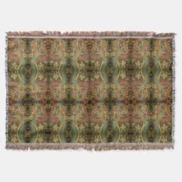 Peacock en oakleaf florale Victoriaans jacquard Deken