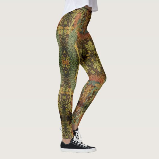 Peacock en oakleaf florale Victoriaans jacquard Leggings (Rechts)