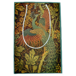 Peacock en oakleaf florale Victoriaans jacquard Medium Cadeauzakje