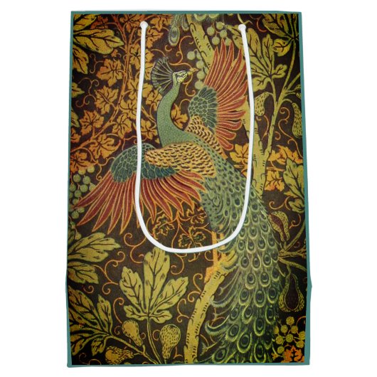 Peacock en oakleaf florale Victoriaans jacquard Medium Cadeauzakje (Achterkant)