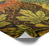 Peacock en oakleaf florale Victoriaans jacquard Poster (Hoek)