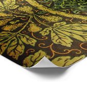 Peacock en oakleaf florale Victoriaans jacquard Poster (Hoek)