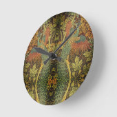 Peacock en oakleaf florale Victoriaans jacquard Ronde Klok (Hoek)