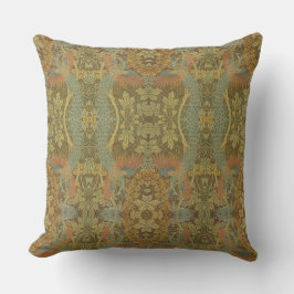Peacock en oakleaf florale Victoriaans jacquard Th Buitenkussen
