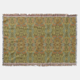 Peacock en oakleaf florale Victoriaans jacquard Th Deken