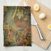 Peacock en oakleaf florale Victoriaans jacquard Theedoek (Quarter Fold)