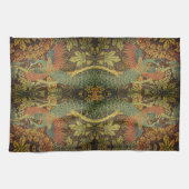 Peacock en oakleaf florale Victoriaans jacquard Theedoek (Horizontaal)