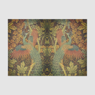 Peacock en oakleaf florale Victoriaans jacquard Tissuepapier