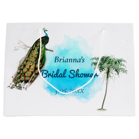  Peacock en Palm Vrijgezellenfeest Groot Cadeauzakje (Voorkant)