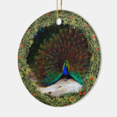 Peacock en Peacock Butterfly Keramisch Ornament (Links)
