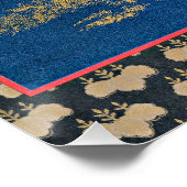 Peacock en Peahen, Japanse illustratie, Perfect Poster (Hoek)