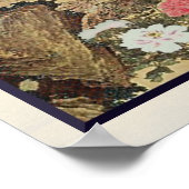 Peacock en Peonies  Japanse fijne kunst Poster (Hoek)