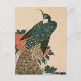 Peacock en pioenen door Hiroshige bruiloft Aankondigingskaart