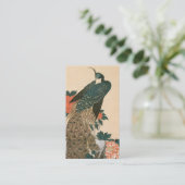 Peacock en pioenen door Hiroshige bruiloft Informatiekaartje (Staand voorkant)
