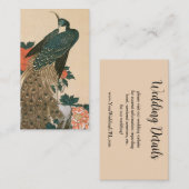 Peacock en pioenen door Hiroshige bruiloft Informatiekaartje (Voorkant / Achterkant)