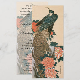 Peacock en pioenen door Hiroshige bruiloft Kaart