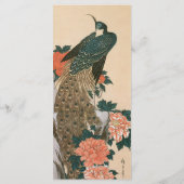 Peacock en pioenen door Hiroshige bruiloft Programmakaart (Achterkant)