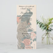 Peacock en pioenen door Hiroshige bruiloft Programmakaart (Staand voorkant)