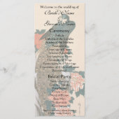 Peacock en pioenen door Hiroshige bruiloft Programmakaart (Voorkant)