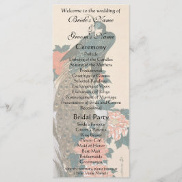 Peacock en pioenen door Hiroshige bruiloft Programmakaart