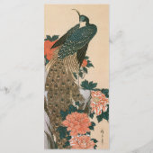 Peacock en pioenen door Hiroshige bruiloft Programmakaart (Achterkant)
