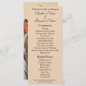 Peacock en pioenen door Hiroshige bruiloft Programmakaart (Voorkant / Achterkant)