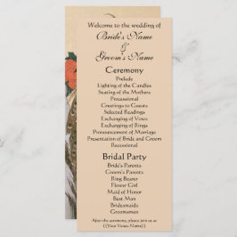 Peacock en pioenen door Hiroshige bruiloft Programmakaart