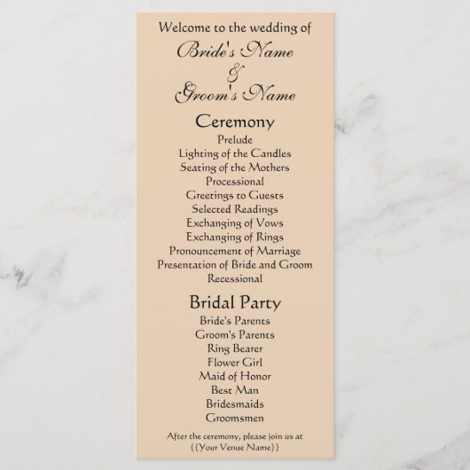 Peacock en pioenen door Hiroshige bruiloft Programmakaart (Voorkant)