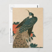 Peacock en pony's van Hiroshige, Japanse kunst Briefkaart (Voorkant / Achterkant)