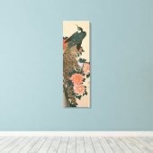 Peacock en pony's van Hiroshige, Japanse kunst Canvas Afdruk (Insitu (Houten vloer))