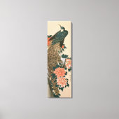 Peacock en pony's van Hiroshige, Japanse kunst Canvas Afdruk (Voorkant)