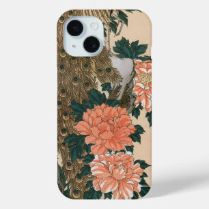 Peacock en pony's van Hiroshige, Japanse kunst iPhone 15 Case