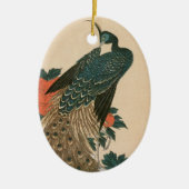 Peacock en pony's van Hiroshige, Japanse kunst Keramisch Ornament (Voorkant)