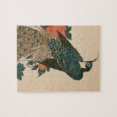 Peacock en pony's van Hiroshige, Japanse kunst Legpuzzel (Horizontaal)
