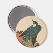 Peacock en pony's van Hiroshige, Japanse kunst Magneet (Voorkant / Achterkant)