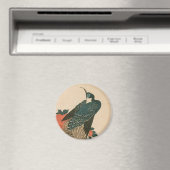 Peacock en pony's van Hiroshige, Japanse kunst Magneet (Insitu (Vaatwasser))