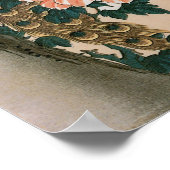 Peacock en pony's van Hiroshige, Japanse kunst Poster (Hoek)