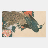 Peacock en pony's van Hiroshige, Japanse kunst Rechthoekige Sticker (Voorkant)