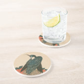 Peacock en pony's van Hiroshige, Japanse kunst Zandsteen Onderzetter (Zijkant)