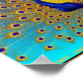 Peacock en Rozen breed Poster (Hoek)