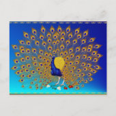 Peacock en Rozen Briefkaart (Voorkant)