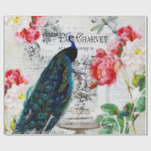 Peacock en rozen cadeaupapier (Vlak)