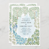 Peacock en uitnodiging tot het wekken van wilde br (Voorkant / Achterkant)