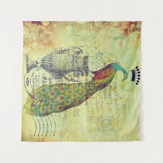 Peacock en urn wandkleed (Voorkant (horizontaal))