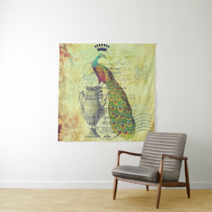 Peacock en urn wandkleed