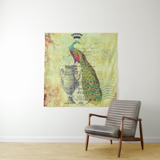 Peacock en urn wandkleed (In situ)